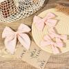 imageDEEKA 4 PCS Blue Cotton Linen Hair Bows 3 Styles 5quot ampamp 4quot Handmade Hair Bow set for Toddler Girls Alligator Hair Clips Knot Bows Hair Accessories for Little School Girls BlueLight Pink