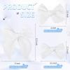 imageDEEKA 4 PCS Blue Cotton Linen Hair Bows 3 Styles 5quot ampamp 4quot Handmade Hair Bow set for Toddler Girls Alligator Hair Clips Knot Bows Hair Accessories for Little School Girls BlueWhite