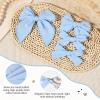 imageDEEKA 4 PCS Blue Cotton Linen Hair Bows 3 Styles 5quot ampamp 4quot Handmade Hair Bow set for Toddler Girls Alligator Hair Clips Knot Bows Hair Accessories for Little School Girls BlueBlue