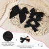imageDEEKA 4 PCS Blue Cotton Linen Hair Bows 3 Styles 5quot ampamp 4quot Handmade Hair Bow set for Toddler Girls Alligator Hair Clips Knot Bows Hair Accessories for Little School Girls BlueBlack