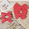imageDEEKA 4 PCS Blue Cotton Linen Hair Bows 3 Styles 5quot ampamp 4quot Handmade Hair Bow set for Toddler Girls Alligator Hair Clips Knot Bows Hair Accessories for Little School Girls BlueRed
