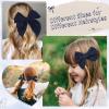 imageDEEKA 4 PCS Blue Cotton Linen Hair Bows 3 Styles 5quot ampamp 4quot Handmade Hair Bow set for Toddler Girls Alligator Hair Clips Knot Bows Hair Accessories for Little School Girls BlueNavy Blue