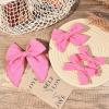 imageDEEKA 4 PCS Blue Cotton Linen Hair Bows 3 Styles 5quot ampamp 4quot Handmade Hair Bow set for Toddler Girls Alligator Hair Clips Knot Bows Hair Accessories for Little School Girls BlueHot Pink