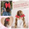imageDEEKA 4 PCS Blue Cotton Linen Hair Bows 3 Styles 5quot ampamp 4quot Handmade Hair Bow set for Toddler Girls Alligator Hair Clips Knot Bows Hair Accessories for Little School Girls BlueRed