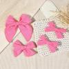 imageDEEKA 4 PCS Blue Cotton Linen Hair Bows 3 Styles 5quot ampamp 4quot Handmade Hair Bow set for Toddler Girls Alligator Hair Clips Knot Bows Hair Accessories for Little School Girls BlueHot Pink