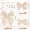 imageDEEKA 4 PCS Blue Cotton Linen Hair Bows 3 Styles 5quot ampamp 4quot Handmade Hair Bow set for Toddler Girls Alligator Hair Clips Knot Bows Hair Accessories for Little School Girls BlueBeige