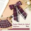 imageDEEKA 5 Styles Uniform Plaid Long Tail Hair Bows Knotted Headband Scrunchies Bow Set Alligator Clips Back to School Accessories for Toddler Little School Girls BlueampampWhite 5 StylesBurgundy 5 Styles