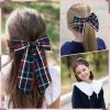 imageDEEKA 5 Styles Uniform Plaid Long Tail Hair Bows Knotted Headband Scrunchies Bow Set Alligator Clips Back to School Accessories for Toddler Little School Girls BlueampampWhite 5 StylesDark NavyRed 5 Styles