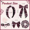 imageDEEKA 5 Styles Uniform Plaid Long Tail Hair Bows Knotted Headband Scrunchies Bow Set Alligator Clips Back to School Accessories for Toddler Little School Girls BlueampampWhite 5 StylesBurgundy 5 Styles