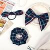 imageDEEKA 5 Styles Uniform Plaid Long Tail Hair Bows Knotted Headband Scrunchies Bow Set Alligator Clips Back to School Accessories for Toddler Little School Girls BlueampampWhite 5 StylesDark NavyRed 5 Styles