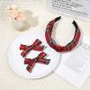 imageDEEKA 5 Styles Uniform Plaid Long Tail Hair Bows Knotted Headband Scrunchies Bow Set Alligator Clips Back to School Accessories for Toddler Little School Girls BlueampampWhite 5 StylesChristmas