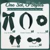 imageDEEKA 5 Styles Uniform Plaid Long Tail Hair Bows Knotted Headband Scrunchies Bow Set Alligator Clips Back to School Accessories for Toddler Little School Girls BlueampampWhite 5 StylesHunter Green 5 Styles