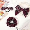 imageDEEKA 5 Styles Uniform Plaid Long Tail Hair Bows Knotted Headband Scrunchies Bow Set Alligator Clips Back to School Accessories for Toddler Little School Girls BlueampampWhite 5 StylesBurgundy 5 Styles