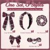 imageDEEKA 5 Styles Uniform Plaid Long Tail Hair Bows Knotted Headband Scrunchies Bow Set Alligator Clips Back to School Accessories for Toddler Little School Girls BlueampampWhite 5 StylesBurgundy 5 Styles