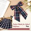 imageDEEKA 5 Styles Uniform Plaid Long Tail Hair Bows Knotted Headband Scrunchies Bow Set Alligator Clips Back to School Accessories for Toddler Little School Girls BlueampampWhite 5 StylesDark NavyRed 5 Styles