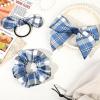 imageDEEKA 5 Styles Uniform Plaid Long Tail Hair Bows Knotted Headband Scrunchies Bow Set Alligator Clips Back to School Accessories for Toddler Little School Girls BlueampampWhite 5 StylesBlueWhite 5 Styles