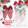 imageDEEKA 8 PCS Large Christmas Fable Hair Bows Cotton Linen Red and Black Plaid Hair Bow for Toddlers Girls Handmade Christmas Hair Accessories for Little Girls KidsChristmas Themed Color B