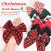 imageDEEKA 8 PCS Large Christmas Fable Hair Bows Cotton Linen Red and Black Plaid Hair Bow for Toddlers Girls Handmade Christmas Hair Accessories for Little Girls KidsChristmas Themed Colors