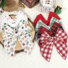 imageDEEKA 8 PCS Large Christmas Fable Hair Bows Cotton Linen Red and Black Plaid Hair Bow for Toddlers Girls Handmade Christmas Hair Accessories for Little Girls KidsChristmas Themed Color B