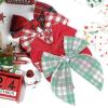imageDEEKA 8 PCS Large Christmas Fable Hair Bows Cotton Linen Red and Black Plaid Hair Bow for Toddlers Girls Handmade Christmas Hair Accessories for Little Girls KidsChristmas Themed Color B