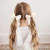 imageDEEKA Beige Bow Headband ampamp 2 Pcs Satin 4 Inch Hair Bows Set Uniform Hair Accessories Hair Band for Little Toddler School Girls BeigeBeige