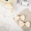 imageDEEKA Beige Bow Headband ampamp 2 Pcs Satin 4 Inch Hair Bows Set Uniform Hair Accessories Hair Band for Little Toddler School Girls BeigeBeige