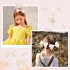 imageDEEKA Beige Bow Headband ampamp 2 Pcs Satin 4 Inch Hair Bows Set Uniform Hair Accessories Hair Band for Little Toddler School Girls BeigeBeige