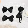 imageDEEKA Beige Bow Headband ampamp 2 Pcs Satin 4 Inch Hair Bows Set Uniform Hair Accessories Hair Band for Little Toddler School Girls BeigeBlack