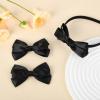 imageDEEKA Beige Bow Headband ampamp 2 Pcs Satin 4 Inch Hair Bows Set Uniform Hair Accessories Hair Band for Little Toddler School Girls BeigeBlack