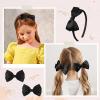 imageDEEKA Beige Bow Headband ampamp 2 Pcs Satin 4 Inch Hair Bows Set Uniform Hair Accessories Hair Band for Little Toddler School Girls BeigeBlack