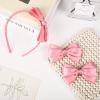 imageDEEKA Beige Bow Headband ampamp 2 Pcs Satin 4 Inch Hair Bows Set Uniform Hair Accessories Hair Band for Little Toddler School Girls BeigeDusty Pink