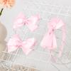 imageDEEKA Beige Bow Headband ampamp 2 Pcs Satin 4 Inch Hair Bows Set Uniform Hair Accessories Hair Band for Little Toddler School Girls BeigeLight Pink