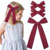 imageDEEKA Blue Cotton Linen Hair Bows 2 Sizes 5quotampamp35quot Soft Hair Bow set for Toddler Girls Long Ponytail Knot Bows Alligator Clip Hair Accessories for Little School Girls BlueBurgundy