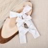 imageDEEKA Blue Cotton Linen Hair Bows 2 Sizes 5quotampamp35quot Soft Hair Bow set for Toddler Girls Long Ponytail Knot Bows Alligator Clip Hair Accessories for Little School Girls BlueWhite