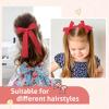 imageDEEKA Blue Cotton Linen Hair Bows 2 Sizes 5quotampamp35quot Soft Hair Bow set for Toddler Girls Long Ponytail Knot Bows Alligator Clip Hair Accessories for Little School Girls BlueRed