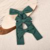 imageDEEKA Blue Cotton Linen Hair Bows 2 Sizes 5quotampamp35quot Soft Hair Bow set for Toddler Girls Long Ponytail Knot Bows Alligator Clip Hair Accessories for Little School Girls BlueDark Green