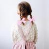 imageDEEKA Blue Cotton Linen Hair Bows 2 Sizes 5quotampamp35quot Soft Hair Bow set for Toddler Girls Long Ponytail Knot Bows Alligator Clip Hair Accessories for Little School Girls BlueLight Pink
