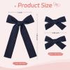 imageDEEKA Blue Cotton Linen Hair Bows 2 Sizes 5quotampamp35quot Soft Hair Bow set for Toddler Girls Long Ponytail Knot Bows Alligator Clip Hair Accessories for Little School Girls BlueNavy Blue
