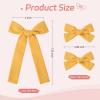 imageDEEKA Blue Cotton Linen Hair Bows 2 Sizes 5quotampamp35quot Soft Hair Bow set for Toddler Girls Long Ponytail Knot Bows Alligator Clip Hair Accessories for Little School Girls BlueGinger