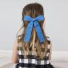 imageDEEKA Blue Cotton Linen Hair Bows 2 Sizes 5quotampamp35quot Soft Hair Bow set for Toddler Girls Long Ponytail Knot Bows Alligator Clip Hair Accessories for Little School Girls BlueClassic Blue
