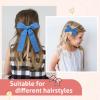 imageDEEKA Blue Cotton Linen Hair Bows 2 Sizes 5quotampamp35quot Soft Hair Bow set for Toddler Girls Long Ponytail Knot Bows Alligator Clip Hair Accessories for Little School Girls BlueClassic Blue