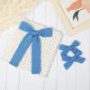 imageDEEKA Blue Cotton Linen Hair Bows 2 Sizes 5quotampamp35quot Soft Hair Bow set for Toddler Girls Long Ponytail Knot Bows Alligator Clip Hair Accessories for Little School Girls BlueClassic Blue