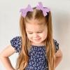 imageDEEKA Blue Cotton Linen Hair Bows 2 Sizes 5quotampamp35quot Soft Hair Bow set for Toddler Girls Long Ponytail Knot Bows Alligator Clip Hair Accessories for Little School Girls BluePurple
