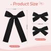 imageDEEKA Blue Cotton Linen Hair Bows 2 Sizes 5quotampamp35quot Soft Hair Bow set for Toddler Girls Long Ponytail Knot Bows Alligator Clip Hair Accessories for Little School Girls BlueBlack