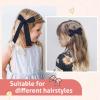 imageDEEKA Blue Cotton Linen Hair Bows 2 Sizes 5quotampamp35quot Soft Hair Bow set for Toddler Girls Long Ponytail Knot Bows Alligator Clip Hair Accessories for Little School Girls BlueNavy Blue