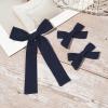imageDEEKA Blue Cotton Linen Hair Bows 2 Sizes 5quotampamp35quot Soft Hair Bow set for Toddler Girls Long Ponytail Knot Bows Alligator Clip Hair Accessories for Little School Girls BlueNavy Blue