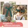 imageDEEKA Blue Cotton Linen Hair Bows 2 Sizes 5quotampamp35quot Soft Hair Bow set for Toddler Girls Long Ponytail Knot Bows Alligator Clip Hair Accessories for Little School Girls BlueDark Green