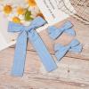 imageDEEKA Blue Cotton Linen Hair Bows 2 Sizes 5quotampamp35quot Soft Hair Bow set for Toddler Girls Long Ponytail Knot Bows Alligator Clip Hair Accessories for Little School Girls BlueBlue