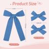 imageDEEKA Blue Cotton Linen Hair Bows 2 Sizes 5quotampamp35quot Soft Hair Bow set for Toddler Girls Long Ponytail Knot Bows Alligator Clip Hair Accessories for Little School Girls BlueClassic Blue