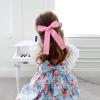 imageDEEKA Blue Cotton Linen Hair Bows 2 Sizes 5quotampamp35quot Soft Hair Bow set for Toddler Girls Long Ponytail Knot Bows Alligator Clip Hair Accessories for Little School Girls BlueHot Pink